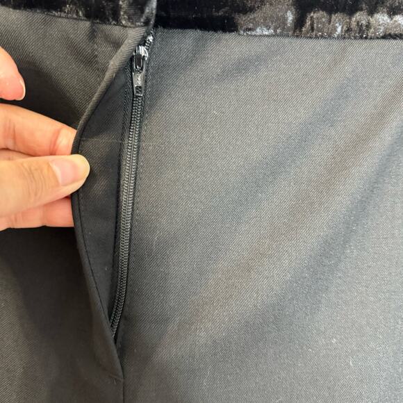 Sandro Velvet Waistband Slim Pants Charcoal Black Tuxedo touch Sz 10 - Picture 10 of 12